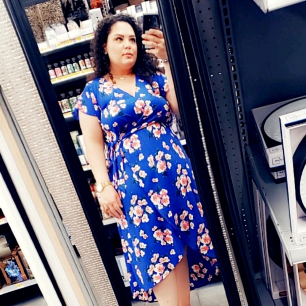 Blue floral dress